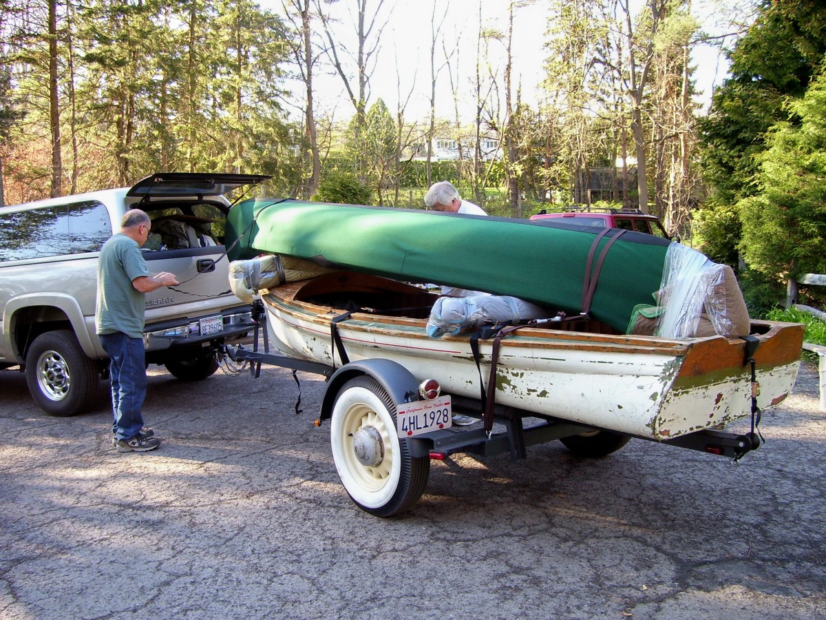 canoe on top boat