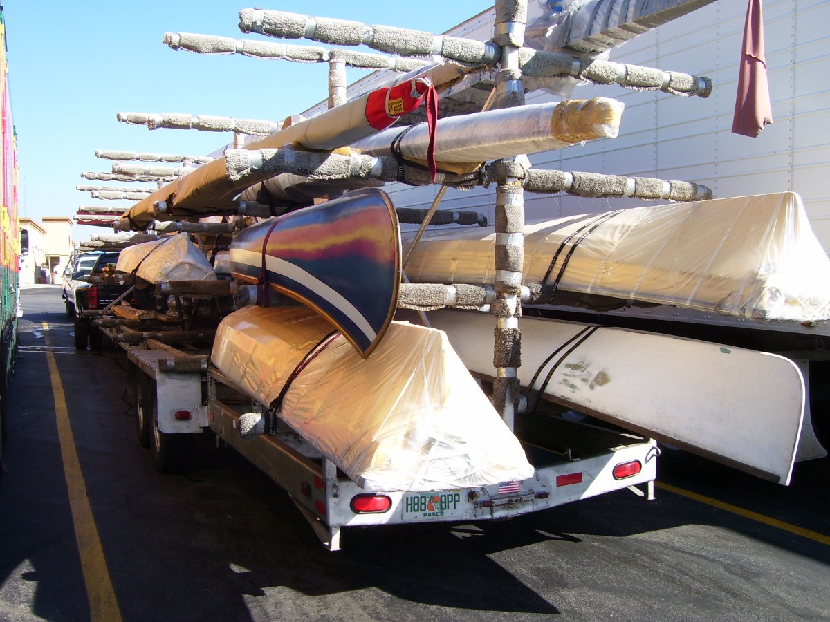 truck load of canoes