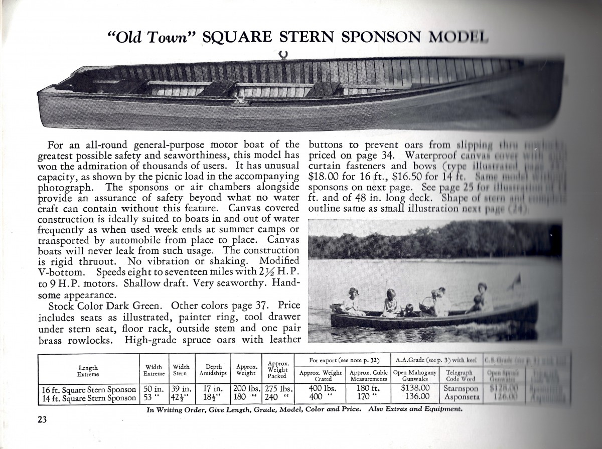 Square stern sponson model