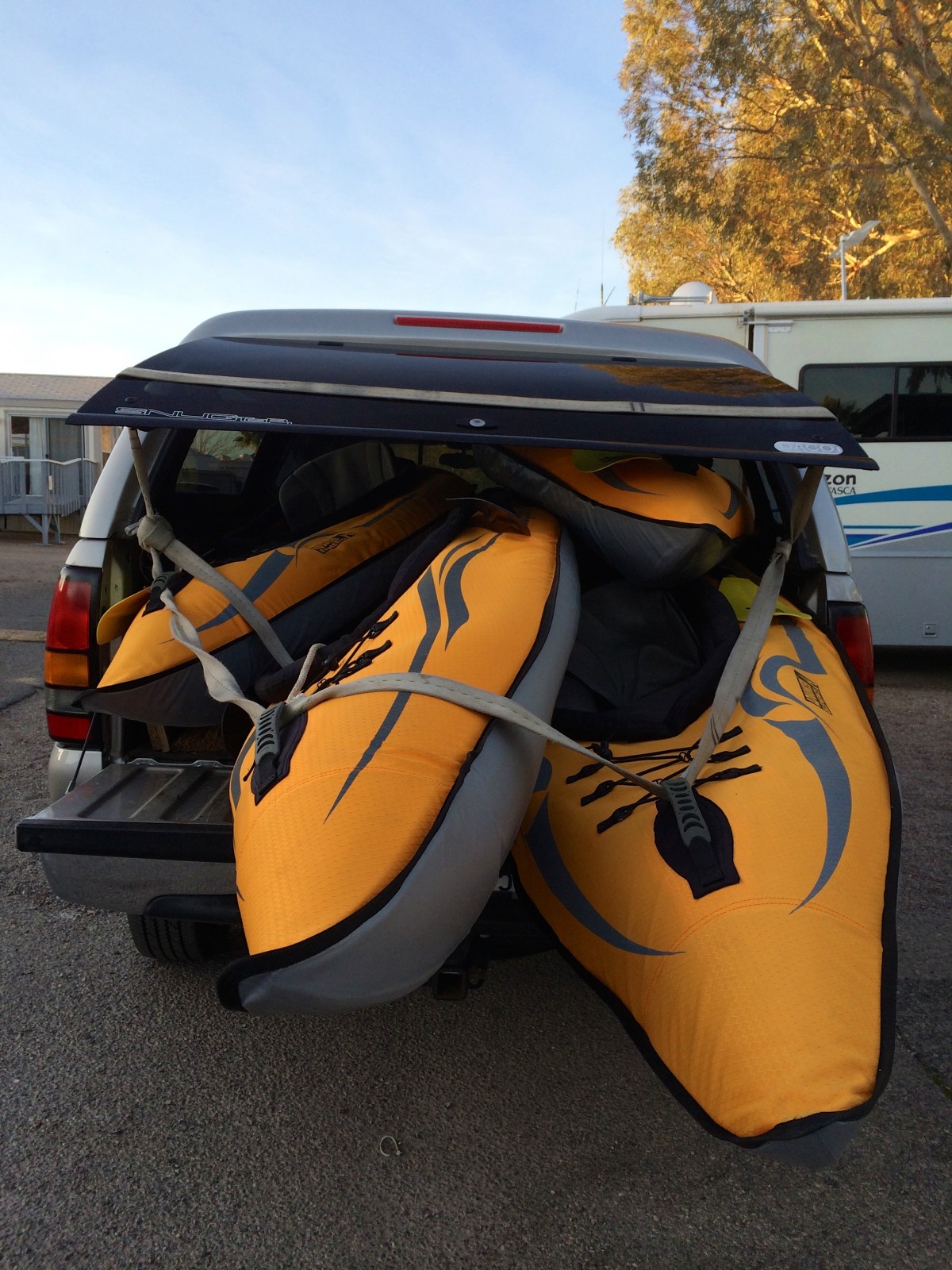 kayaks loaded