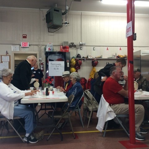 Delicious and well organized breakfast at the fire station