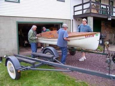 Picking up the 1937 Old Town Boat in EaglesMere, Pennsylvania