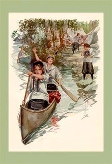 Early picture ladies canoeing