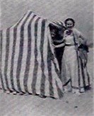 1938 striped beach tent @ Illinois Dunes Park