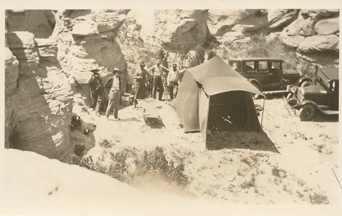 Camping Tent with 1925 Buick & 1928 Chevrolet