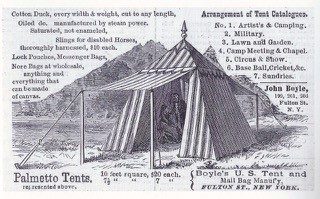Palmetto Tent Adv from Harper's Weekly PAST TENT