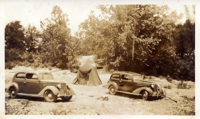 Vintage Tent & Old Cars Photo