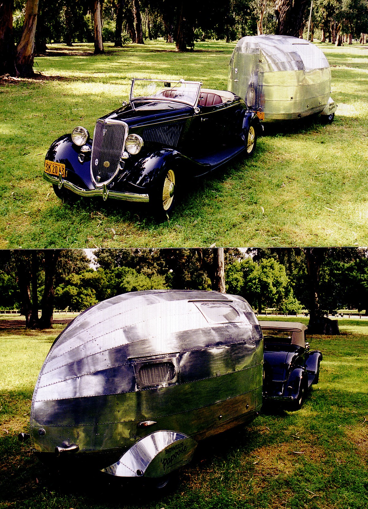 1935 BOWLUS PAPOOSE
"Coming and Going"
& 1934 Ford Roadster
Leo & Marlys Keoshian
Palo Alto, California