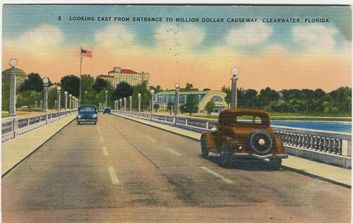 
c.
PM 1944
3  Looking east to Million Dollar Causeway
Clearwater, Florida
E-4355 (Hartman Card Co., Florida) 