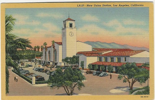 
c. 1939
LA-27 -New Union Station
Los Angeles, California
9A-H919 ("C.T. ART-COLORTONE"
Western Publishing &amp; Novelty Co., Los Angeles) 