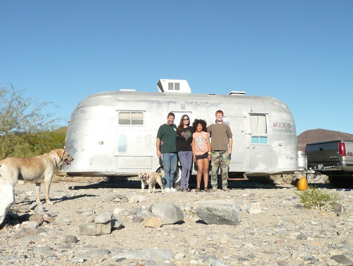 
" 'Miss Kitty' &amp; the Stewart's in Death Valley"
1955 Airstream 
Flying Cloud
Stewart
Santa Ynez, California
 