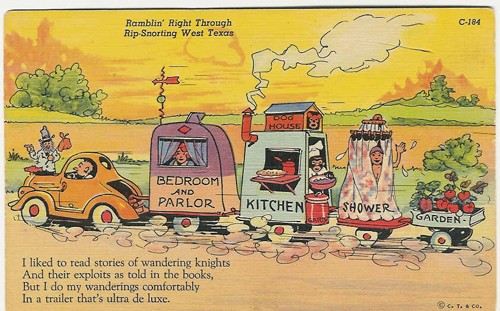 c. 1937
Ramblin' Right Through
Rip-Snorting West Texas
C-184; 7A-H2585
(Genuine Curteich-Chicago)