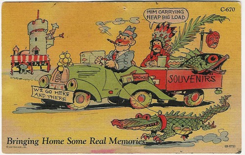 c. 1946
Bringing Home Some Real Memories
C-670; 6B-H720
C.T. Motoring Comics-10 Subjects
(Genuine Curteich-Chicago)