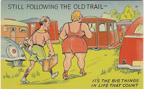 c.
Takes one cent stamp.
STILL FOLLOWING THE OLD TRAIL
IT'S THE BIG THINGS IN LIFE THAT COUNT
20; 63858
Trailer Comics
(Made in USA)
