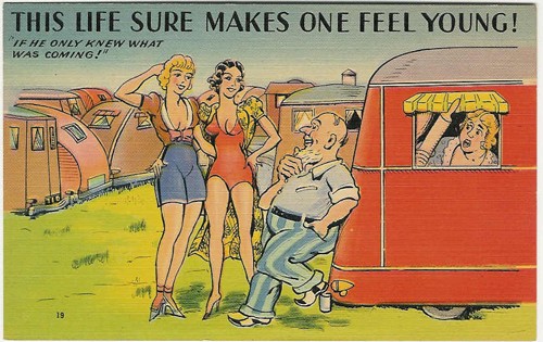 c.
Takes one cent stamp.
THIS LIFE SURE MAKES ONE FEEL YOUNG!
19; 63857
Trailer Comics
(Made in USA)
