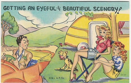 c.
GETTING AN EYEFUL
BEAUTIFUL SCENERY!
GC87
(Piblished by Asheville Post Card Co., N.C.)