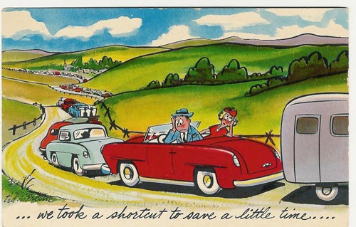 c.
...we took a shortcut to save a little time...
SHORT CUT; HSC-102
(Mirro-Krome Card by H.S. Crocker Co., Inc., Calif.)
