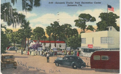 
c.
PM 1954
Sarasota Trailer Park
Recreation Center
Sarasota, Fla.
S-68 (Genuine Curteich-Chicago)
 