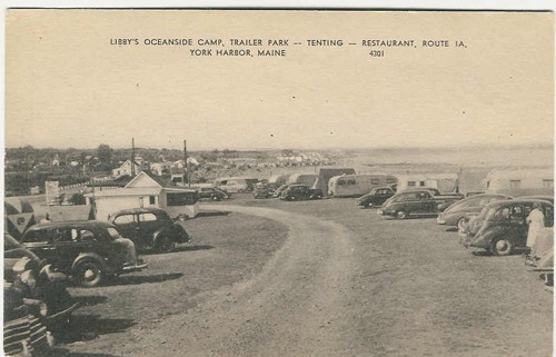 
c.
Libby's Oceanside Camp,
Trailer Park
York Harbor, Maine
4301
(American Art Post Card Co., Mass.)
 