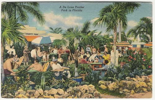 
c. 1938
PM 1940
A De Luxe Trailer Park in Florida
Trout's Trailer Park
owned by Mrs. Ollie Trout
DL.31; 8A-H1062
(Curt Teich &amp; Co., Chicago)
 