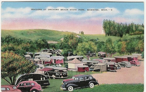 
c.
Trailers at Orchard Beach State Park,
Manistee, Mich.
3; 16011
(Pub. by Miller's News Agency, Mich.) 