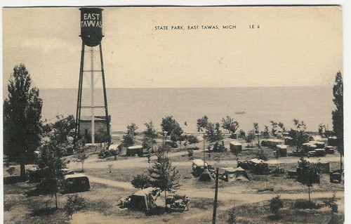 
c.
PM 1942
State Park
East Tawas, Mich.
LE 6; (Pub. by American Greeting Publishers, Ohio) 
