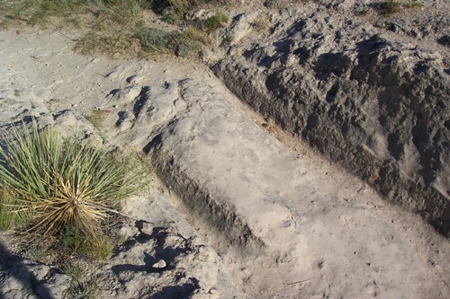 
Oregon Trail 
(covered wagon ruts) . . .
Ft. Laramie, Wyoming 