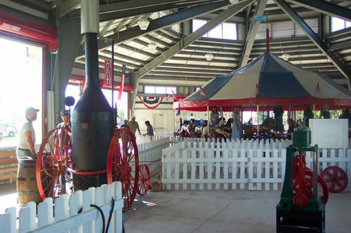Antique steam powered carousel.
