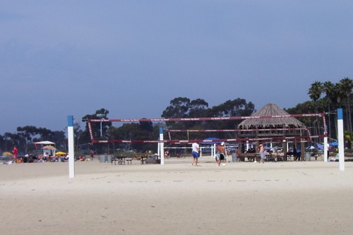 
Many beach volleyball courts. 