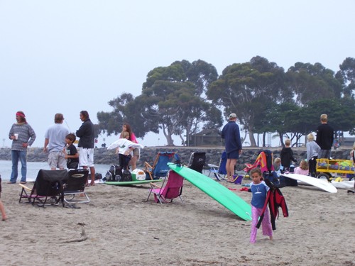 Getting ready for the Menehune surfing contest.