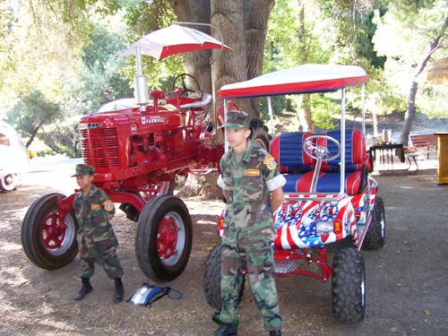 
Young Marine group guards the displays. 