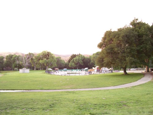 
The swimming pool where many gathered in as high as 111 degree weather. 