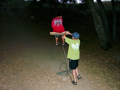 Kids loved the tree swings on the hill behind the trailer sites.