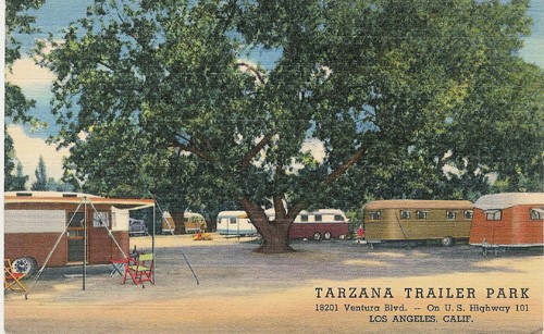 c.1941
TARZANA TRAILER PARK
Ventura Blvd.; U.S. Hwy. 101
Los Angeles, Calif.
1B-H996
(Genuine Curteich-Chicago;"C.T. ART-COLORTONE")