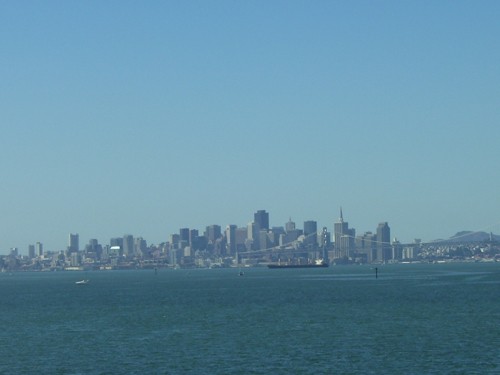 
View of San Francisco from flight deck on 
USS Hornet 