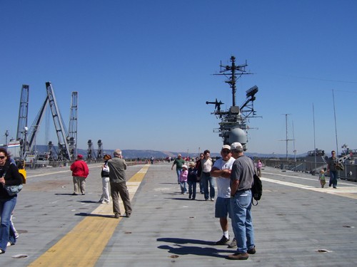 Exploring the flight deck
of the USS Hornet