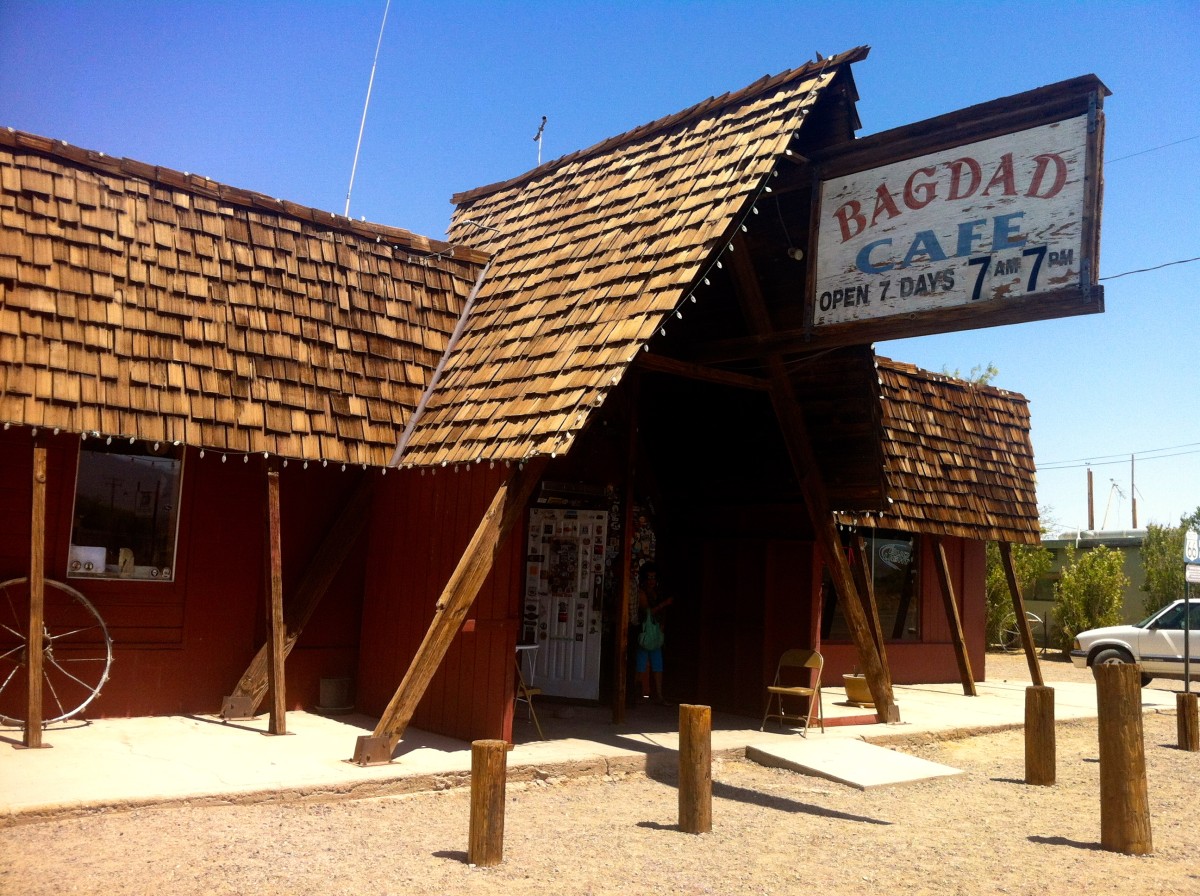 Eating at the famous
Bagdad Cafe