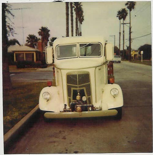 
We spotted the truck at the Rose Bowl Swap Meet in Pasadena, California.  Vintage shirts were sold out of the back bed; it had a "For Sale" sign on it.  Chuck loved it but walked on.  Toni decided Chuck needed it and bought it for him for Christmas 1999. 