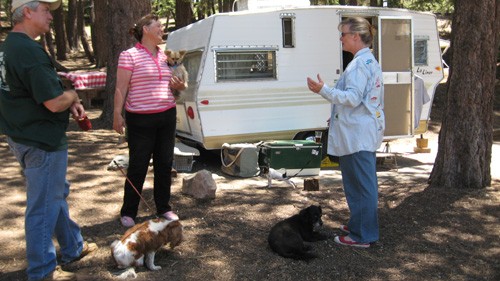 
Karen (co-host) talks with fellow trailerites 