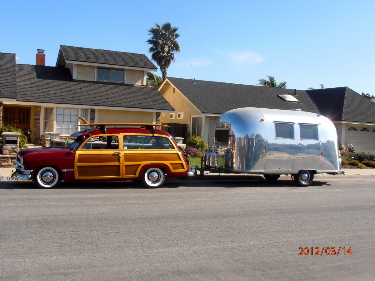 
1968 Airstream Caravel 
[1950 Ford Woodie tow]
Joel &amp; Bev Cincotta
Huntington Beach, California 