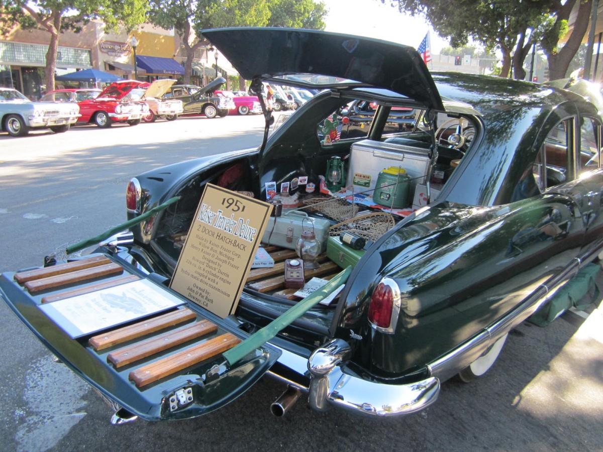 This is a 1951 Kaiser Traveler Deluxe, Americas first hatchback. Owned by John & Pat Ruth from Downey, CA.
