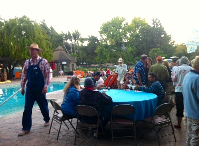 David oversees the Friday evening welcome gathering.
