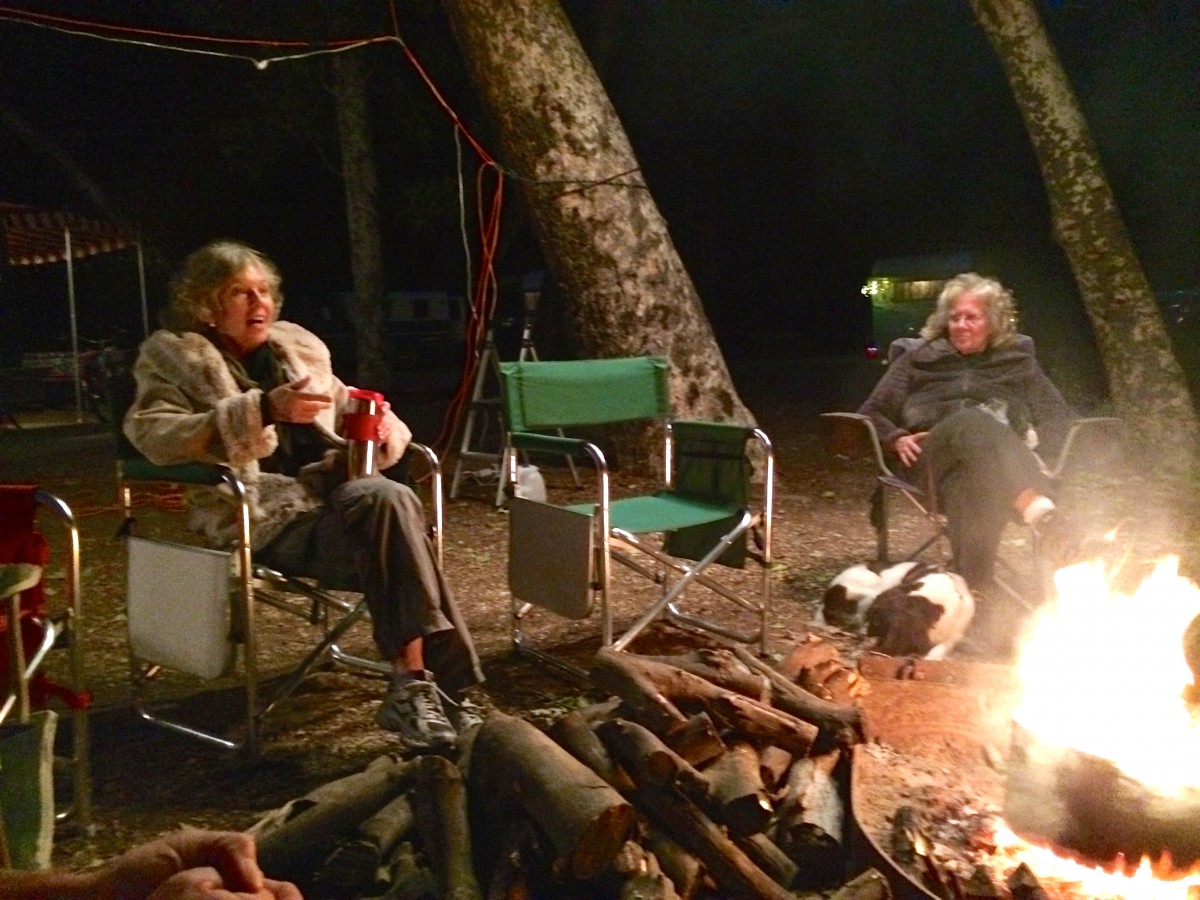 Enjoying the nightly campfire...
