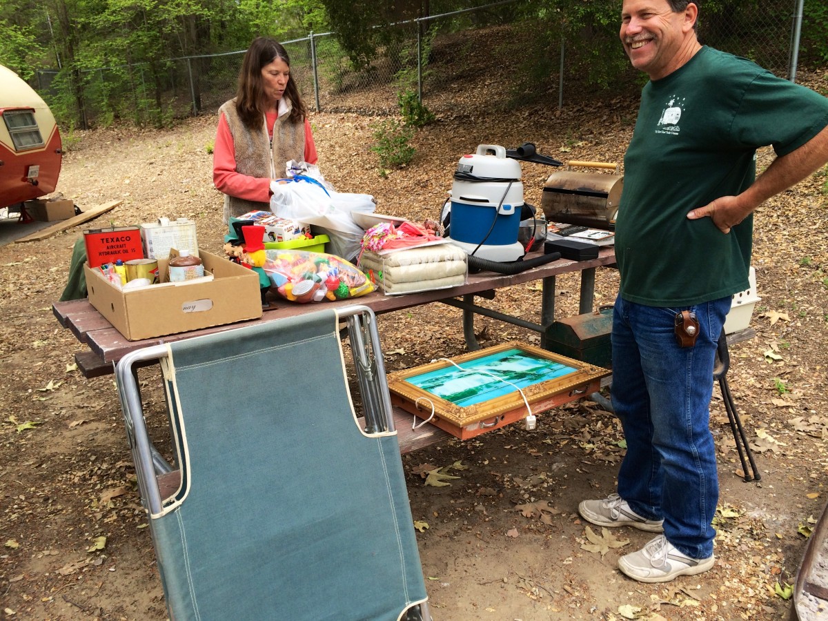 Some folks got up really early to hit the local yard sales Sunday morn...